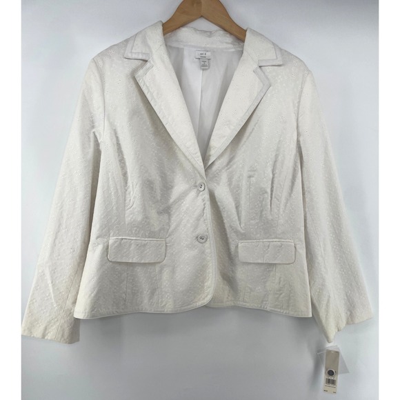 Apt. 9 Jackets & Blazers - Apt 9 Woman 18W Blazer Off White Cotton Eyelet Cottagecore Shabby Chic Career